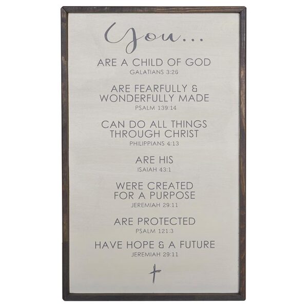 A plaque with the words " grace are a child of god ".