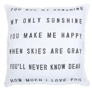 A pillow with the words " you are my sunshine ".