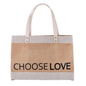 A bag that says " choose love ".