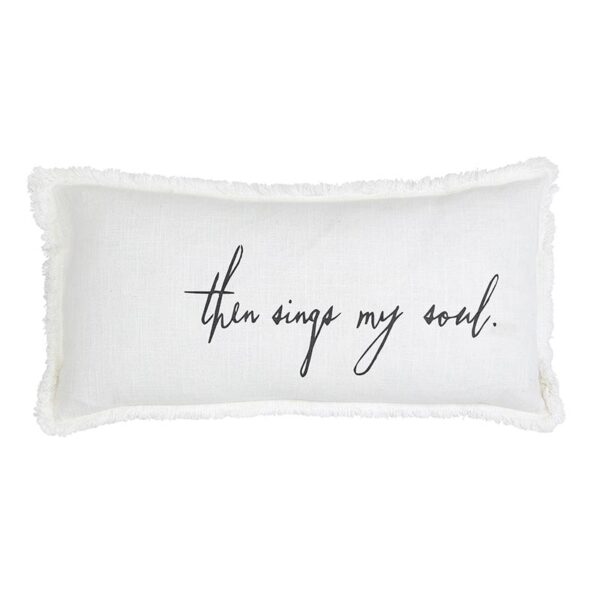 A pillow with the words " this kings my soul ".