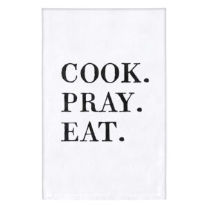 A cook pray eat tea towel