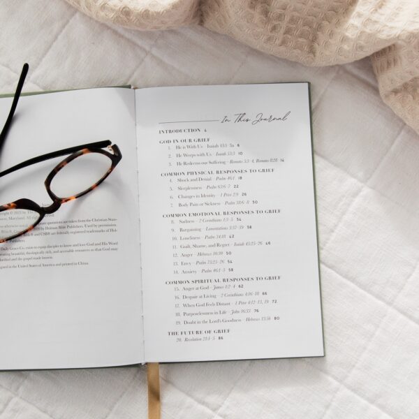 A pair of glasses sitting on top of an open book.